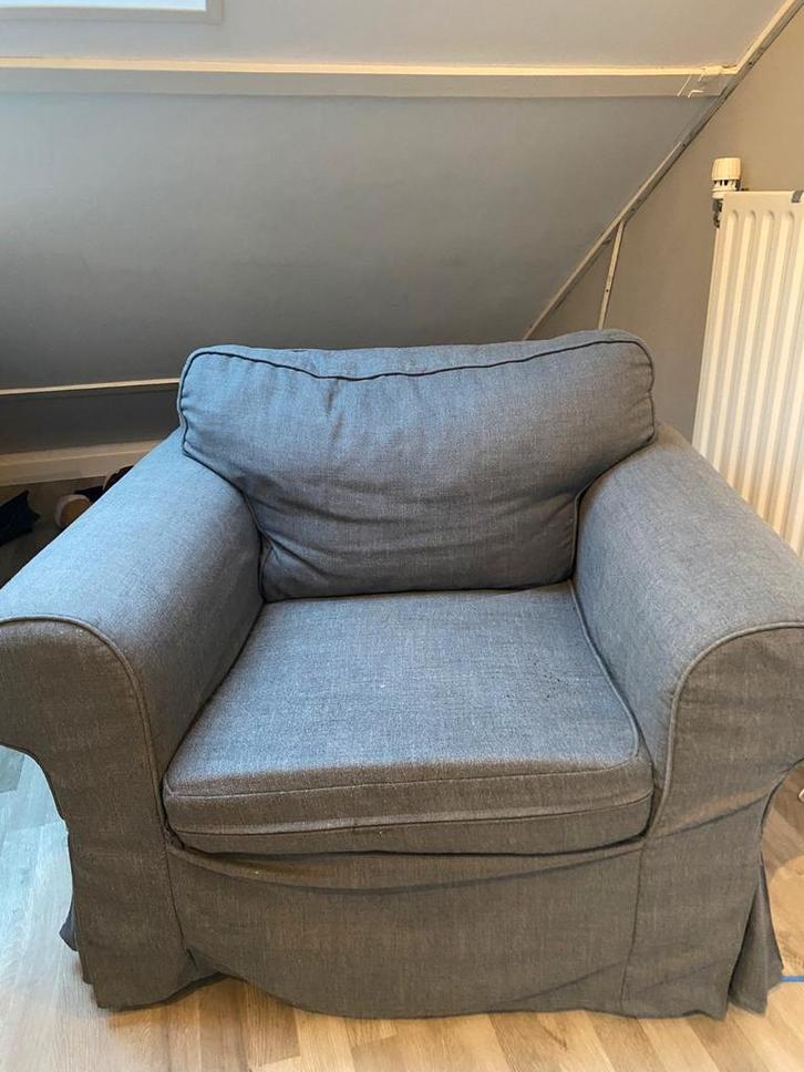 Ikea Ektorp fauteuil (hocker ook beschikbaar), Huis en Inrichting, Banken | Sofa's en Chaises Longues, Gebruikt, Eenpersoons, Minder dan 150 cm