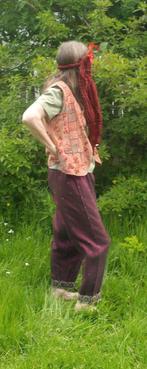 Leuke complete dames hippie outfit mt S/M, Maat 38/40 (M), Carnaval, ., Ophalen of Verzenden