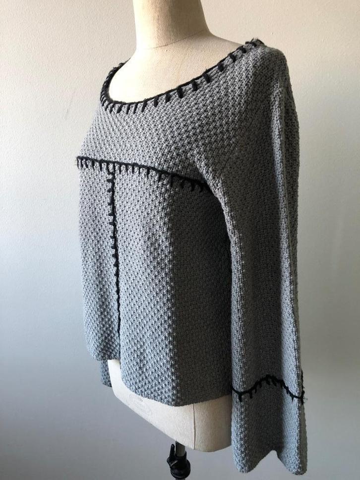 LDB Paris katoenen gebreide trui S/M - new, Kleding | Dames, Truien en Vesten, Nieuw, Maat 36 (S), Grijs, Ophalen of Verzenden