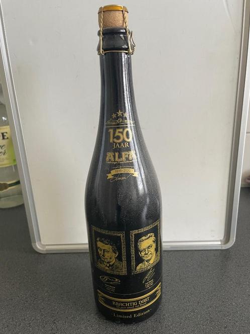 1 Fles 150 Jaar Alfa Limburgse familiebrouwerij, Verzamelen, Biermerken, Flesje(s), Overige merken, Ophalen of Verzenden