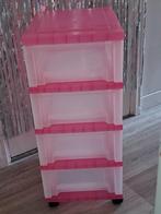 IRIS Design Ladekast Roze/Transparant - 4 Lades, Ophalen, Zo goed als nieuw, 25 tot 50 cm, Minder dan 50 cm