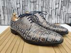 Giorgio Blauw/Gouden croco herenschoenen - Maat 43, Giorgio, Zo goed als nieuw, Veterschoenen, Verzenden