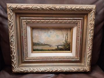 Schilderij Rivierlandschap met Figuur beschikbaar voor biedingen
