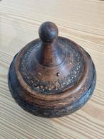 Fraaie houten voorraadpot, Ophalen of Verzenden, Gebruikt, Ovaal, Hout