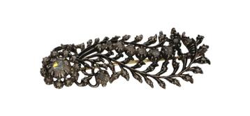 Sale! Veer broche antiek 10 roos diamanten 14k goud zilver beschikbaar voor biedingen