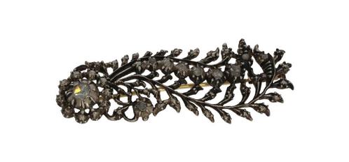 Sale! Veer broche antiek 10 roos diamanten 14k goud zilver, Sieraden, Tassen en Uiterlijk, Antieke sieraden, Broche, Goud, Met edelsteen