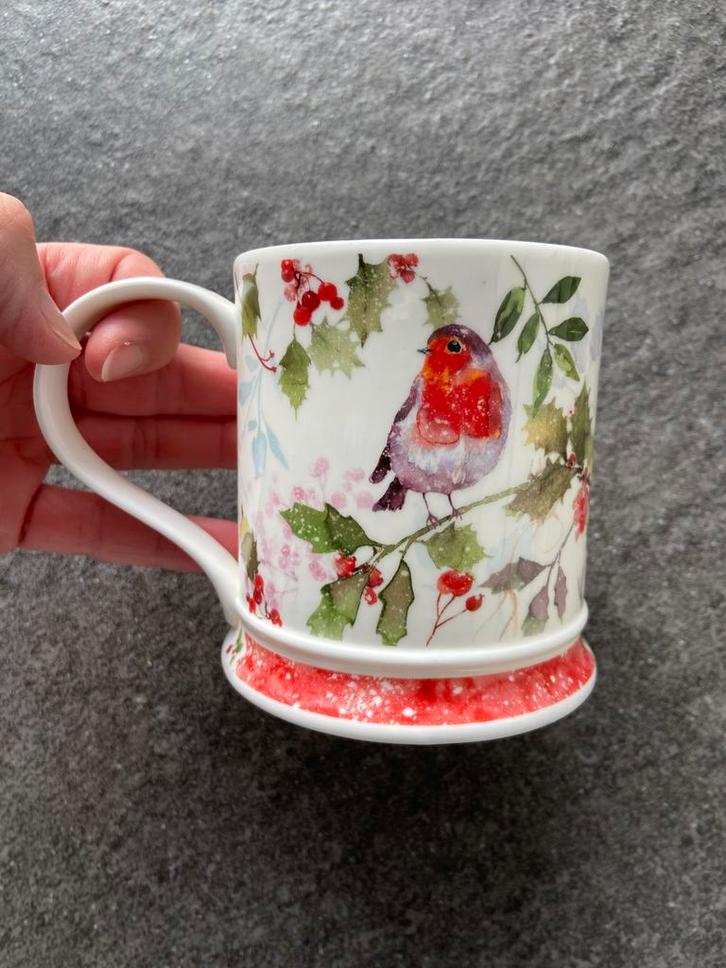Mok Beker Dunoon Christmas Robins England roodborstje kerst, Diversen, Kerst, Zo goed als nieuw, Ophalen of Verzenden