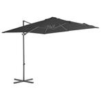 Zweefparasol met stalen paal 250x250 cm antracietkleurig, Tuin en Terras, Parasols, Ophalen of Verzenden, Nieuw, Zweefparasol