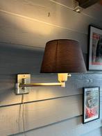 Vintage Massief messing Hollywood Regency zwenkarmwandlamp, Ophalen of Verzenden, Gebruikt, Metaal, Vintage messing hollywood regency mid century