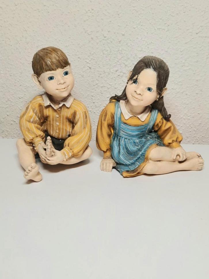 Carl Larsson Beeldjes jongen en meisje - Candy Design Norway, Verzamelen, Beelden en Beeldjes, Gebruikt, Ophalen of Verzenden