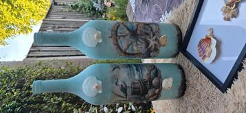 Strand fles beach deco vazen blauw groot  beschikbaar voor biedingen