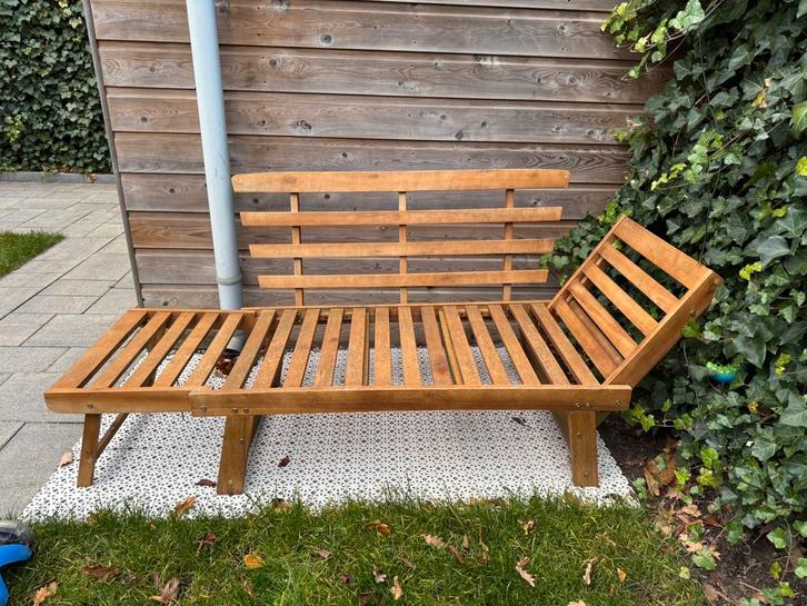 vidaXL Tuinbank met kussens massief acaciahout, Tuin en Terras, Tuinbanken, Zo goed als nieuw, Hout, Ophalen