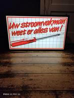 Prachtige lichtreclame " uw stroom vakman weet er alles van", Ophalen, Zo goed als nieuw, Lichtbak of (neon) lamp