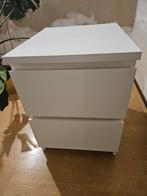 Ikea Nachtkastje Wit - 2 Lades, Ophalen, Gebruikt, Minder dan 45 cm, Minder dan 55 cm