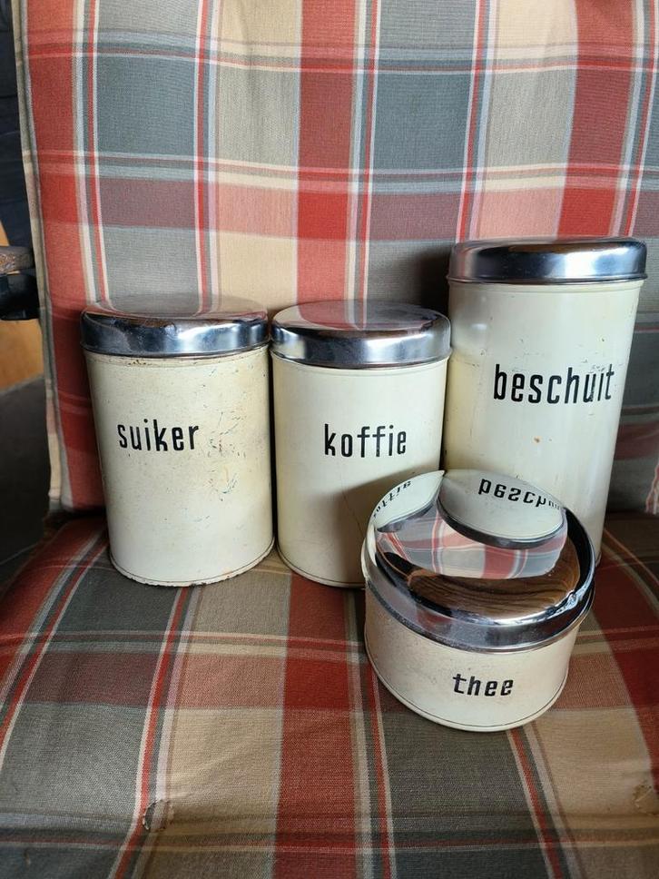 Vintage Brabantia Voorraadblikken Set, Huis en Inrichting, Keuken | Keukenbenodigdheden, Gebruikt, Ophalen