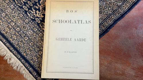 BOS schoolatlas der geheele aarde in 29 kaarten, Boeken, Atlassen en Landkaarten, Zo goed als nieuw, Bosatlas, Wereld, 1800 tot 2000
