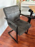 Stalen grijze eettafel stoelen, 2 stuks, Ophalen, Gebruikt, Twee, Stof