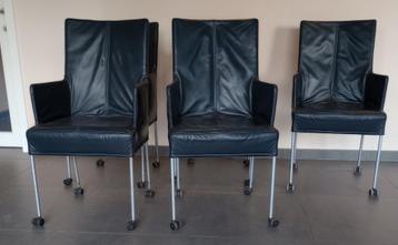 6 eettafel stoelen echt leer beschikbaar voor biedingen