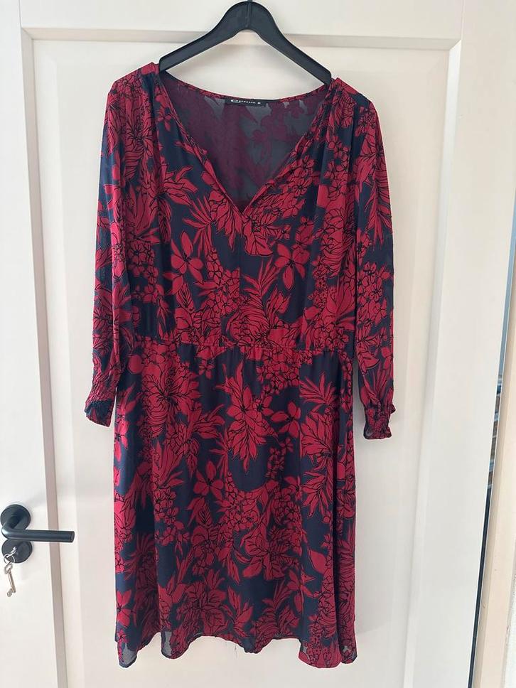 Expresso Jurk Maat 44, Kleding | Dames, Jurken, Zo goed als nieuw, Maat 42/44 (L), Rood, Knielengte, Ophalen