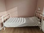 Eenpersoonsbed - Wit metalen frame, 90 cm, Eenpersoons, Wit, Ophalen of Verzenden