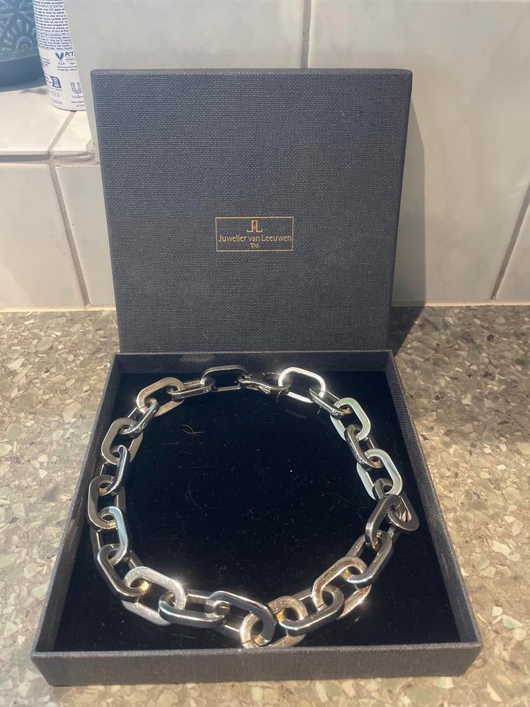 Zilvere ketting t.e.a.b., Sieraden, Tassen en Uiterlijk, Kettingen, Ophalen of Verzenden, Zo goed als nieuw, Zilver