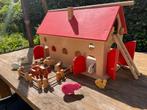Janbibejan houten speelgoed boerderij met dieren, Overige typen, Ophalen of Verzenden, Zo goed als nieuw