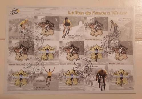 Tour de France afbeelding postzegelvel 100 jaar Tour, Verzamelen, Sportartikelen en Voetbal, Nieuw, Ophalen