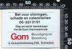 Sticker: Gom - Beveiliging en Bewaking, Verzamelen, Ophalen of Verzenden, Zo goed als nieuw, Bedrijf of Vereniging