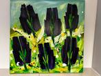 Ad van Hassel - Tulpen geschilderd 100x100, Antiek en Kunst, Kunst | Schilderijen | Modern, Ophalen of Verzenden