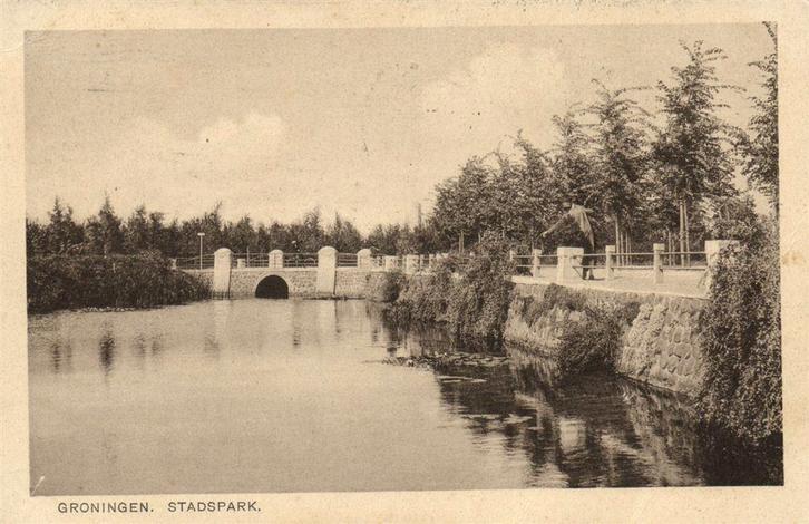 Groningen. Stadspark. - 1928 gelopen, Verzamelen, Ansichtkaarten | Nederland, Gelopen, Groningen, Voor 1920, Ophalen of Verzenden
