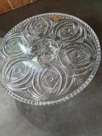 Taart plateau op voet  van lood kristal glas  jaren 70, Antiek en Kunst, Ophalen of Verzenden