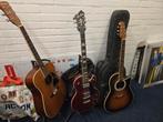 3 Gitaren te koop - Set of Apart bekende merken, Ophalen of Verzenden, Gebruikt, Western- of Steelstringgitaar, Met koffer