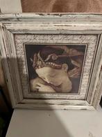 Twee Schilderijen met Antieke Look, Ophalen of Verzenden, Gebruikt, Schilderij, Minder dan 50 cm