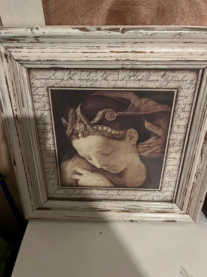 Twee Schilderijen met Antieke Look, Huis en Inrichting, Woonaccessoires | Schilderijen, Tekeningen en Foto's, Gebruikt, Schilderij