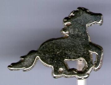 Rennend paard zilverkleurig speldje ( H_169 )