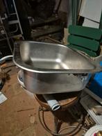 Gootsteen met afvoer en sifon, Ophalen of Verzenden, Gebruikt, Rvs, Wastafel