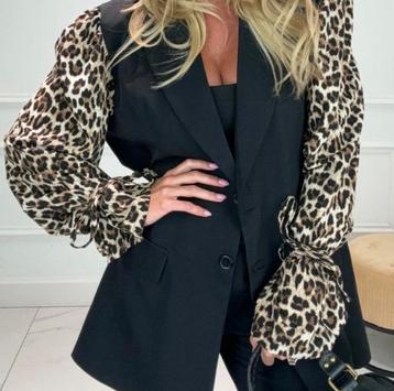Blazer S/M Tijgerprint Pofmouwen beschikbaar voor biedingen