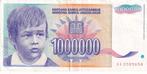 Joegoslavië 1.000.000 dinar 1993, Postzegels en Munten, Bankbiljetten | Europa | Niet-Eurobiljetten, Verzenden, Joegoslavië, Los biljet