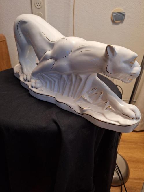 Panter met Bladgoud, Antiek en Kunst, Kunst | Beelden en Houtsnijwerken, Ophalen of Verzenden