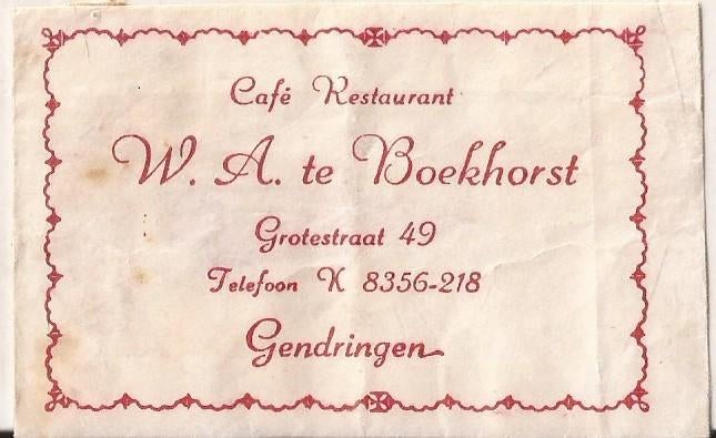 Gendringen Suikerzakje C.R. W.A. te Boekhorst 50/60er jaren, Ophalen of Verzenden, Nederland