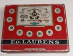 Vintage rood tabaksblikje met opdruk van Ed. Laurens., Verzamelen, Blikken, Ophalen of Verzenden, Gebruikt, Overige