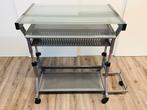 Verstelbaar bureau, computer meubel, 80,5cm breed, IGS, Ophalen of Verzenden, Zo goed als nieuw, Glas, 40 tot 80 cm