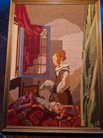 Vintage  borduurwerk - Johannes Vermeer - brieflezend meisje, Ophalen of Verzenden