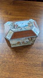 Brocante vintage blik met tekeningen van jachttafereel, Antiek en Kunst, Ophalen of Verzenden