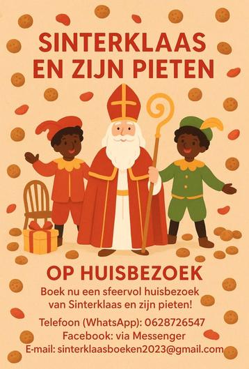 Sinterklaas en zwarte Pieten op huisbezoek.  beschikbaar voor biedingen