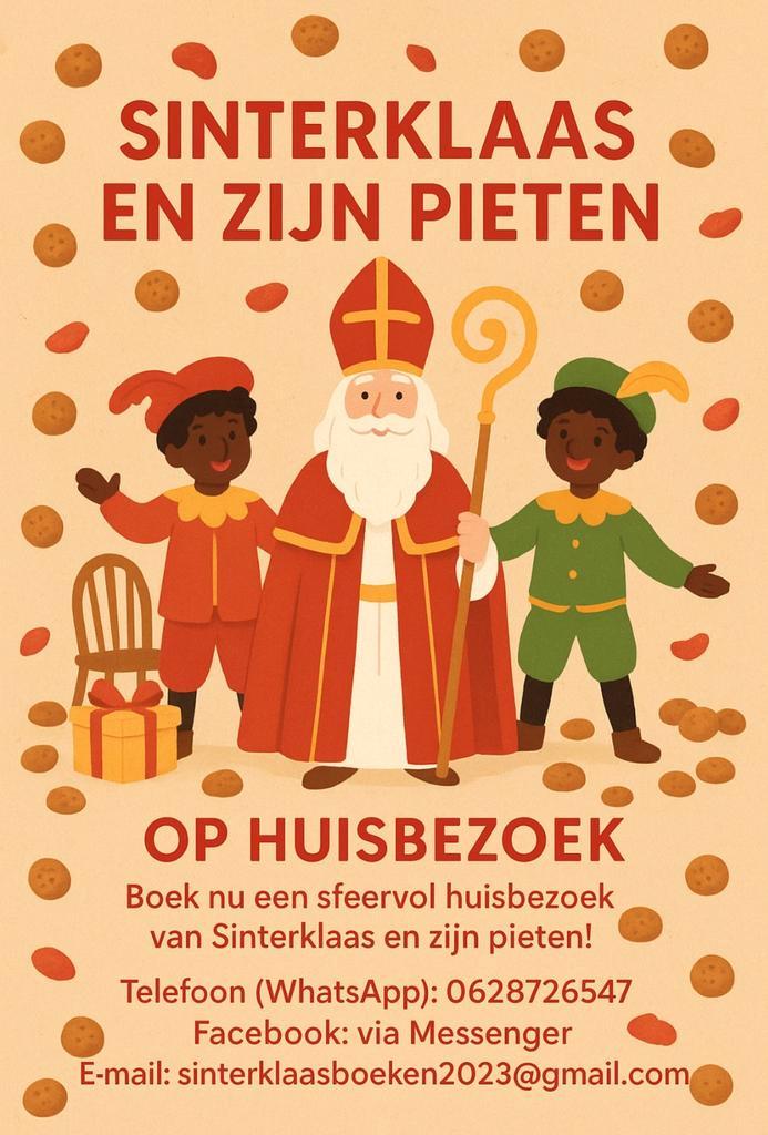 Sinterklaas en zwarte Pieten op huisbezoek., Diversen, Sinterklaas, Ophalen of Verzenden