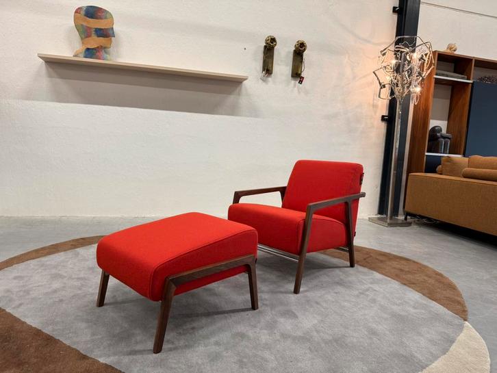 Nieuw Harvink Splinter Fauteuil met Hocker Hallingdal stof, Huis en Inrichting, Fauteuils, Nieuw, Stof, 50 tot 75 cm, 75 tot 100 cm