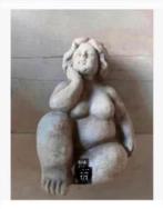Beeld Betonnen dikke dame, voor binnen of buiten, 15 x 11 cm, Tuin en Terras, Tuinbeelden, Steen, Nieuw, Ophalen of Verzenden