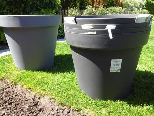Plantenpot Antraciet (NIEUW), Tuin en Terras, Bloembakken en Plantenbakken, Nieuw, Kunststof, Tuin, Minder dan 60 cm, Rond, Ophalen