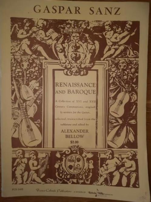Gitaar: Gaspar Sanz-Renaissance and Baroque, Muziek en Instrumenten, Bladmuziek, Gebruikt, Gitaar, Ophalen of Verzenden
